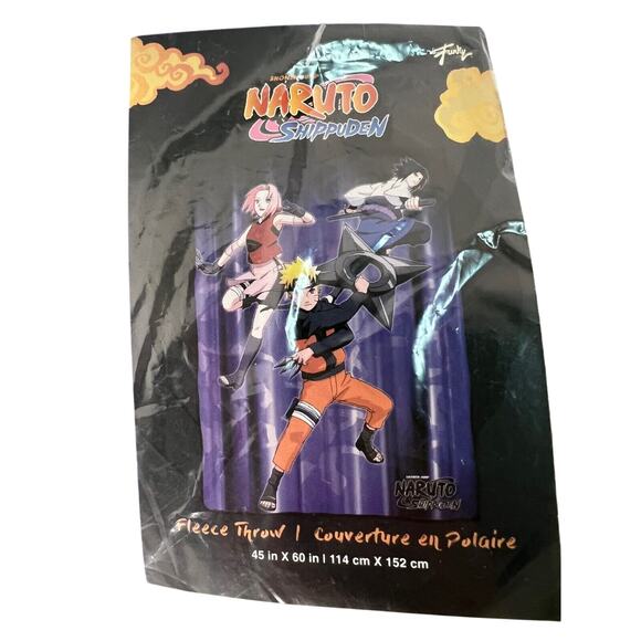 Naruto Shippuden Fleece Throw~ 45 x 60 in~ RARE PATTERN NIP!!! - Picture 1 of 3